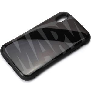 PGA Premium Style iPhone XR用ハイブリッドタフケース マーベル MARVEL ブラック＆グレー ストラップホール付 MIL規格 耐衝撃 耐振動 PG-DCS506MVL