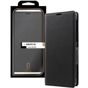 AQUOS R6 ケース 手帳型 MSソリューションズ グラネスト Granest SUPERIOR ブラック GR-21SQ1C02BK｜msshokai