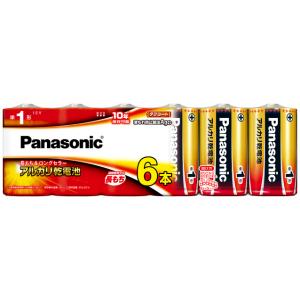 パナソニック Panasonic アルカリ乾電池 単1形 6本パック 使用推奨期限10年で長期のスト...