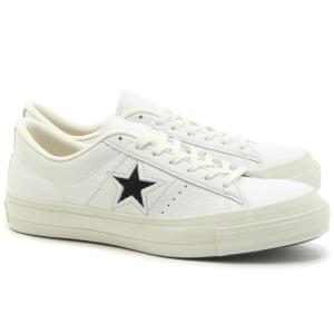 コンバース ワンスター Ｊ ＥＢ レザー ホワイト/ブラック スニーカー ローカット 日本製 白/黒 ユニセックス CONVERSE ONE STAR J EB LEATHER WHT/BLK 35200450｜mstage