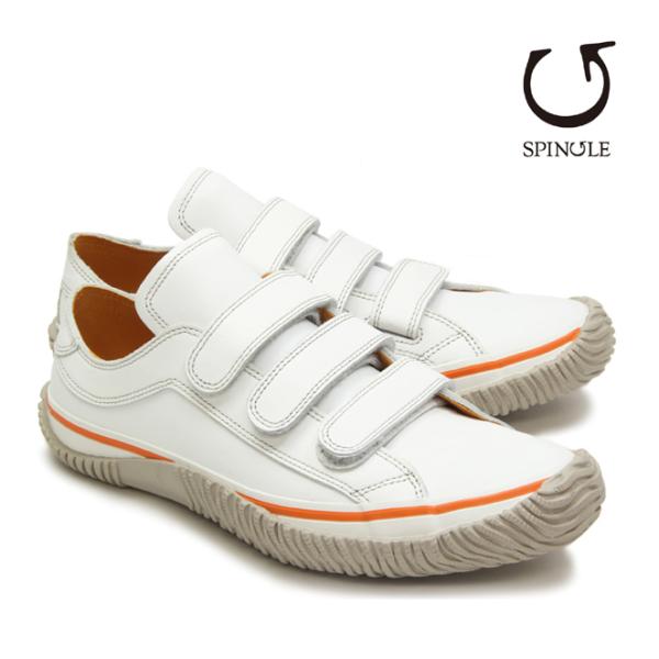 SPINGLE スピングル メンズ 革靴 ベルクロ スニーカー SPM-211 ホワイト 白色 日本...