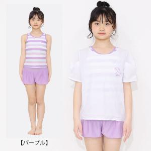 水着子供女子 セパレート Tシャツ付き タンキ...の詳細画像2