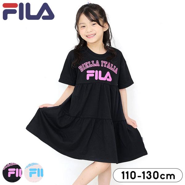 ワンピース 夏 半袖 フィラ半袖 Tシャツ キッズ 女の子 110 120 130 子供服 春夏 ロ...
