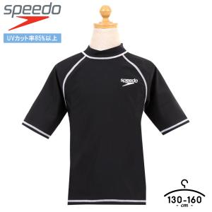 Speedo 長袖 ラッシュガード ワンピース 水着 speedo（スピード） ラッシュガード キッズ 五分袖 ジュニア ハーフ