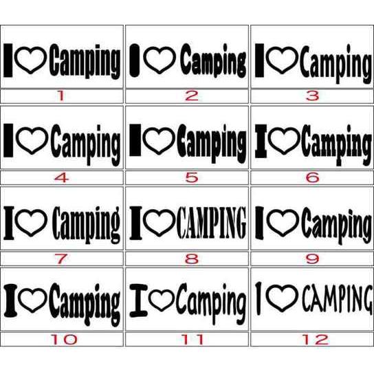 文字 ステッカー I Love Camping (選べる2種) カッティングステッカー 車 バイク ...