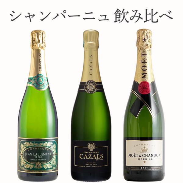 やっぱり安心のメゾンと個性が際立つレコルタン！シャンパーニュ３本セット  ワイン セット wine