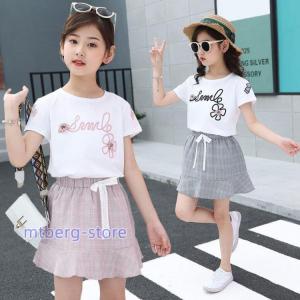 子供服 セットアップ キッズ 女の子 春夏 トップス 半袖 ブラウス tシャツ スカート 韓国子ども服 ジュニア ベビー服 薄手 涼しい おしゃれ 可愛い 新品｜mtberg-store