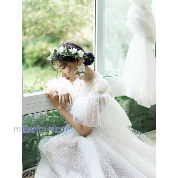 花冠ティアラ ウエディング 花冠 花かんむり ヘアアクセサリー 結婚式 ヘッドアクセ 花輪 森ガール...