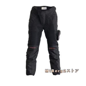 バイクパンツ　バイクウェア　メッシュ　膝パッド装備　通気　自転車　耐磨　ブラック