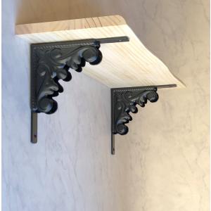 棚受け アイアンブラケット おしゃれl字アングル ブラック 金具 新作