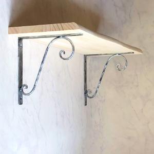 棚受け アイアンブラケット おしゃれl字アングル 金具 アンテーク調シルバー