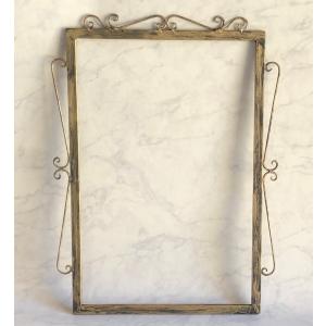 アンティーク 鏡 アイアン 金属加工 アイアン ミラー フレーム 鉄職人の手作り 日本製鏡付き アンティーク