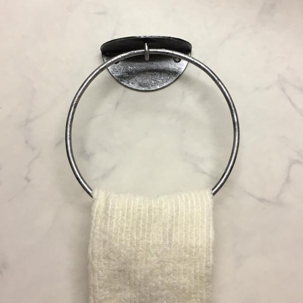 タオル掛け タオルハンガー アイアン リング カラー選択3色