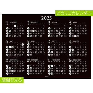 カレンダー 年間 1枚 2024 壁掛け 光る 365日 ピカリコ オフィス リビング 会社 黒字 ...