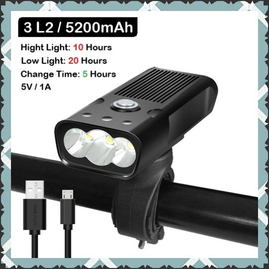 自転車 ライト ヘッドライト 5200mah LED 防水