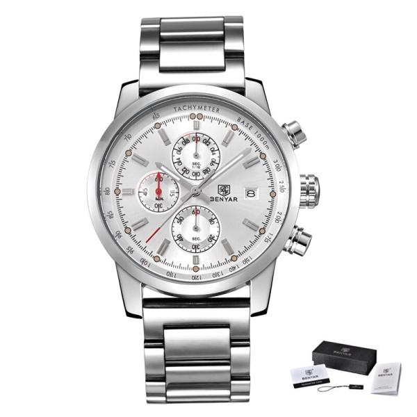 海外人気トップブランド 男性 腕時計 クォーツ式　steel white