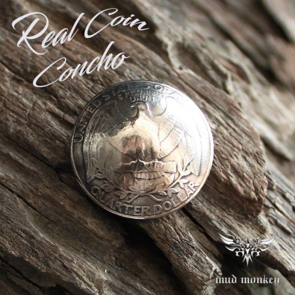 コインコンチョ ボタン /クォーターダラーコインコンチョ/ミニサイズ/レザークラフト/バイカーズウォ...