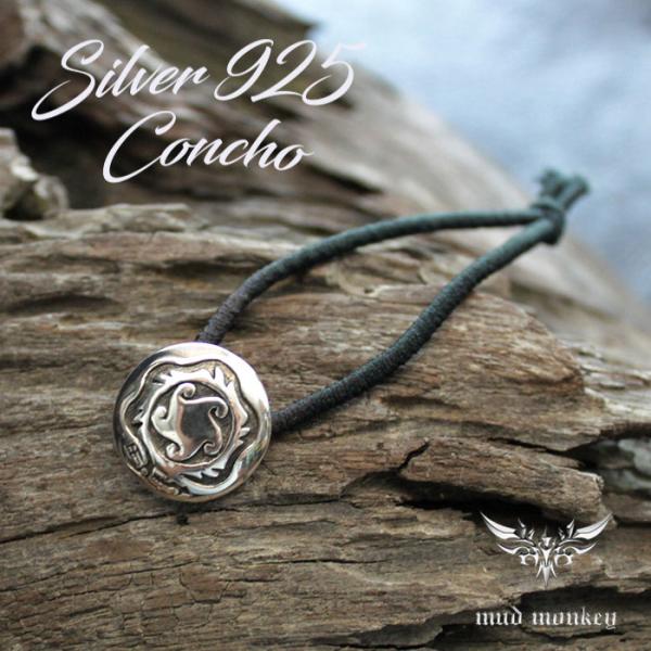 コンチョ ヘアゴム シルバー925/トライバル/シルバーコンチョ/コンチョボタン/ヘアゴム