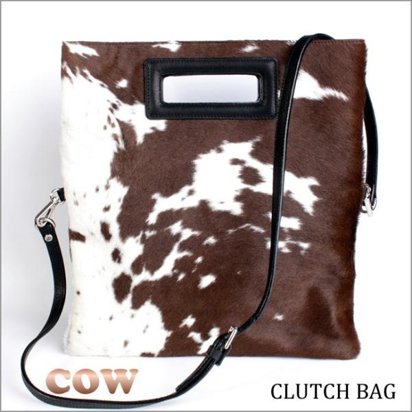 クラッチバッグ/レディースバッグ/ハラコ本革・ショルダーベルト付