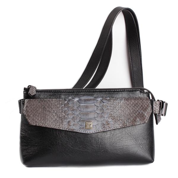 ボディバッグ 本革 イタリアンシープレザー フラップパイソングレー BRILLANTE