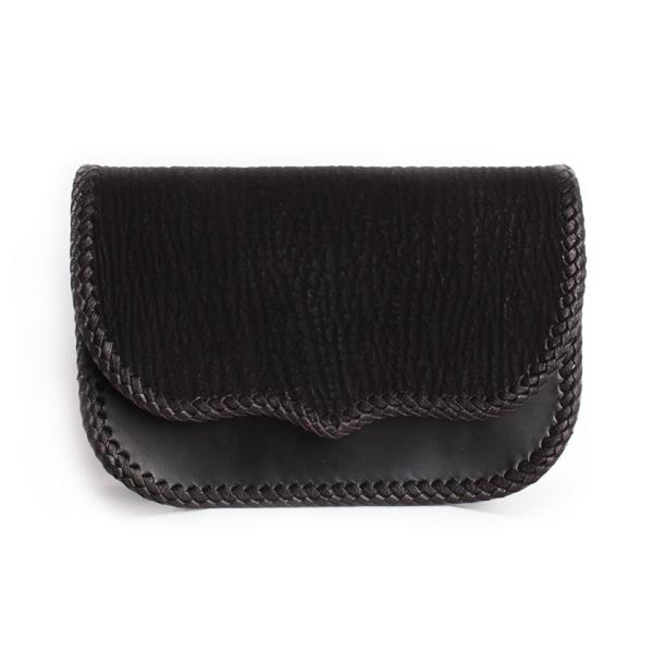 ウエストポーチ / ウエストバッグ シャークブラック サドルレザーベース BUDDY