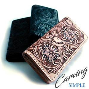 バイカーズ ウォレット カービング 財布 長財布 1$(ナチュラル