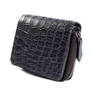 美品 馬車道今井 バシャミチイマイ ミニ財布 ヌバッククロコダイル顎