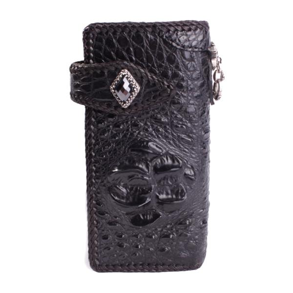 クロコダイル 長財布 クラウンホーンバック・ブラック/コンチョGrabオニキス MUNI