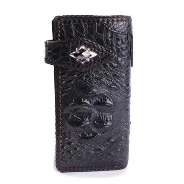 クロコダイル 長財布 クラウンホーンバック・ブラック/コンチョStarオニキス MUNI