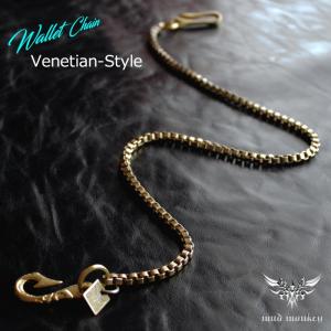 革蛸謹製 革蛸 ブラスウォレットチェーン大きなリングを利用して作った