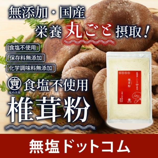 【お得な3袋まとめ買い】減塩 無塩 調味料 塩ぬき屋 食塩不使用 椎茸粉 無添加 80g×3袋 純国...