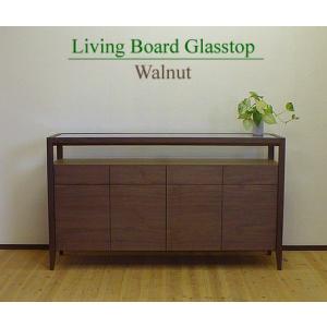 ガラストップリビングボード オーク（楢材）/オイルフィニッシュ/横幅