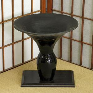 1点物 花器 黒 マット 金線 生花 立花 池坊 生け花 数量限定 和風 洋風