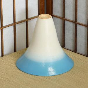 1点物 花器 白釉 スカイブルー ラッパ 生花...の詳細画像2