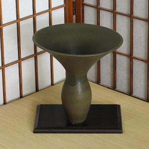 1点物 花器 黒 マット 青 ガラス 掛分 細 生花 立花 池坊 生け花 数量