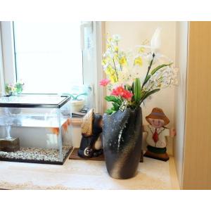 ポイント8倍]信楽焼 大きな 花瓶 コゲ ビードロ 鯉口 13号