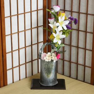 信楽焼 花器 ツル付 刷毛目 土瓶型 在庫数限り 陶器 花瓶 生け花 和風