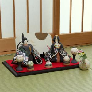 信楽焼 モダン 雛人形 おしゃれ ひな人形 秋華 親王飾りセット