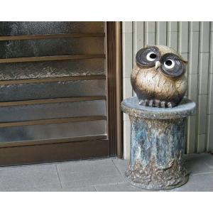 信楽焼 フクロウ 置物 粉引 7号 ふくろう 梟 おしゃれ 北欧 オブジェ