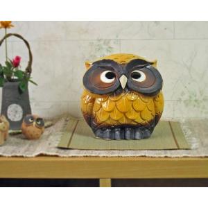 信楽焼 フクロウ 置物 ラブ 3号 白 ふくろう 梟 おしゃれ 北欧