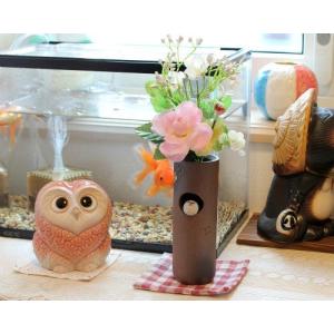 信楽焼 一輪挿し 松皮 手付き 小さい 花瓶 陶器 おしゃれ 花入 花びん