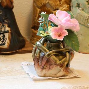 信楽焼 花瓶 刷毛 櫛目 おしゃれ 一輪挿し 花入 陶器 花びん 花器