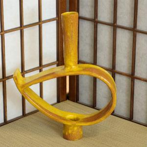 在庫数限り 信楽焼 水盤 花器 13号 窯肌変形 ひねり 小判 陶器 池坊