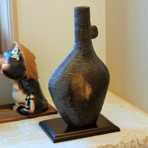 信楽焼 花器 窯肌 正方 コンポート 在庫数限り 陶器 花瓶 生け花 和風