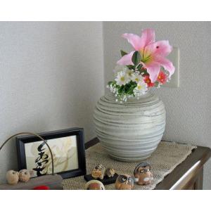 信楽焼 穴窯 登り窯 花瓶 自然釉 緋色 スカーレット 薪 おしゃれ