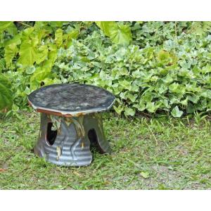 信楽焼 フラワースタンド 園芸 花台 南蛮千段 9号