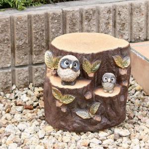 信楽焼 フラワースタンド 園芸 花台 ふくろう...の詳細画像1