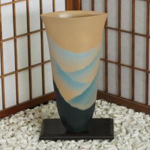 信楽焼 花器 石肌 長 立花 陶器 花瓶 生け花 和風 華道 池坊 生花用 手