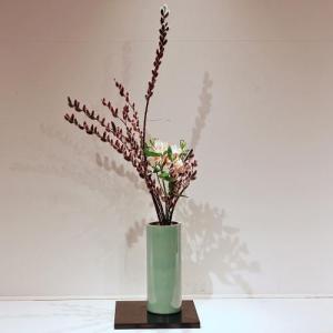 信楽焼 花器 青磁 筒型 寸胴 スカーレット ...の詳細画像1