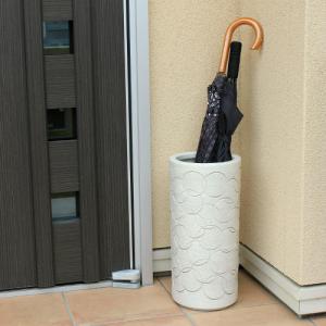 ポイント8倍]信楽焼 陶器 傘立て 白 犬 傘たて いぬ イヌ スリム 北欧